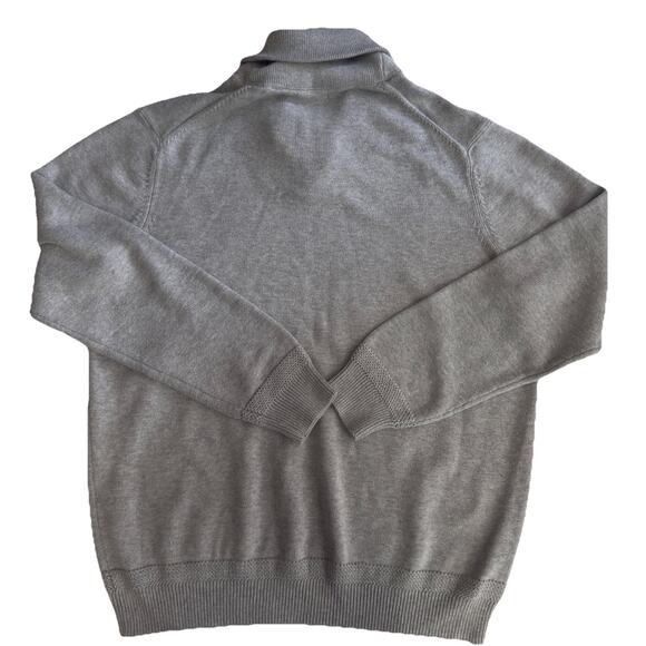 Shawl Collar Sweater Womens XL Gray Button Pullover Classic Thick Knit Preppy - Picture 2 of 7